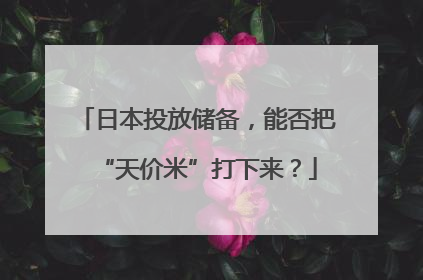 日本投放储备，能否把“天价米”打下来？