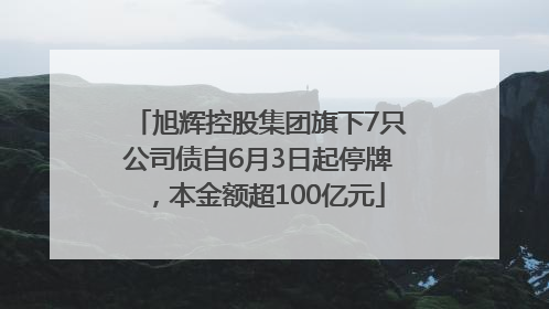 旭辉控股集团旗下7只公司债自6月3日起停牌，本金额超100亿元