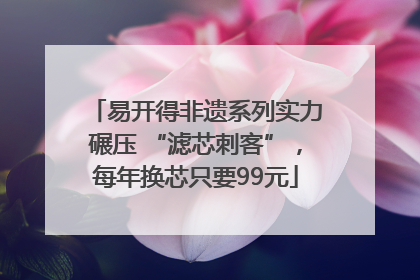 易开得非遗系列实力碾压 “滤芯刺客”，每年换芯只要99元