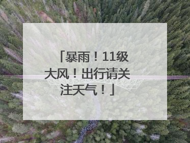 暴雨！11级大风！出行请关注天气！