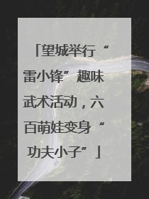 望城举行“雷小锋”趣味武术活动，六百萌娃变身“功夫小子”