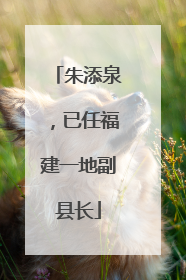 朱添泉，已任福建一地副县长