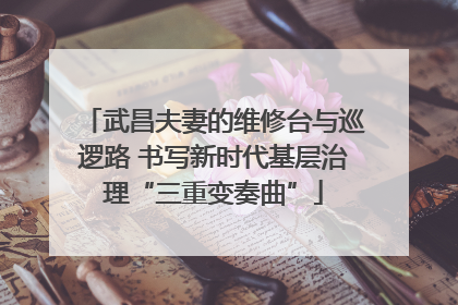 武昌夫妻的维修台与巡逻路 书写新时代基层治理“三重变奏曲”