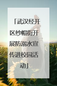 武汉经开区纱帽街开展防溺水宣传进校园活动