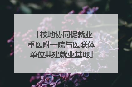 校地协同促就业 重医附一院与医联体单位共建就业基地