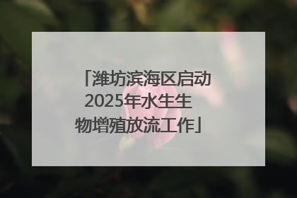 潍坊滨海区启动2025年水生生物增殖放流工作