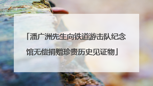 潘广洲先生向铁道游击队纪念馆无偿捐赠珍贵历史见证物