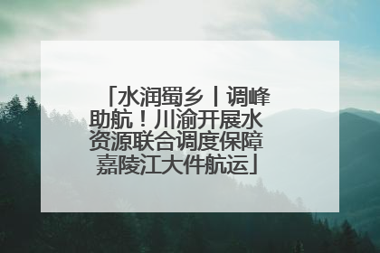 水润蜀乡丨调峰助航！川渝开展水资源联合调度保障嘉陵江大件航运