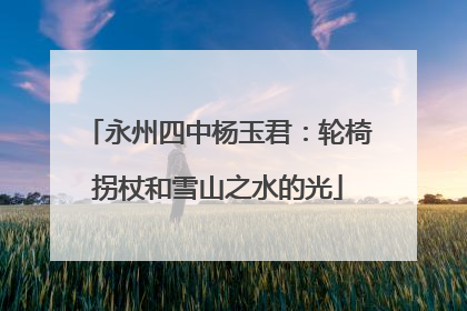 永州四中杨玉君：轮椅拐杖和雪山之水的光