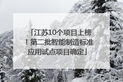 江苏10个项目上榜！第二批智能制造标准应用试点项目确定