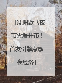沈阳歇马夜市火爆开市！首发引擎点燃夜经济