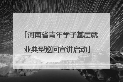 河南省青年学子基层就业典型巡回宣讲启动