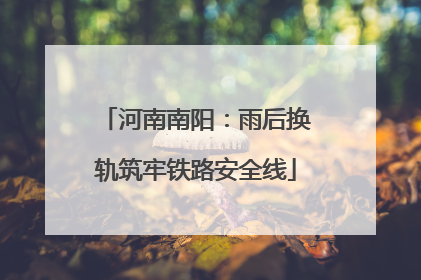 河南南阳：雨后换轨筑牢铁路安全线