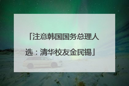 注意韩国国务总理人选：清华校友金民锡