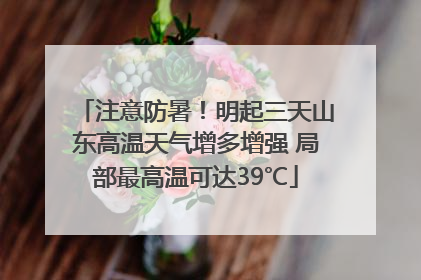 注意防暑！明起三天山东高温天气增多增强 局部最高温可达39℃
