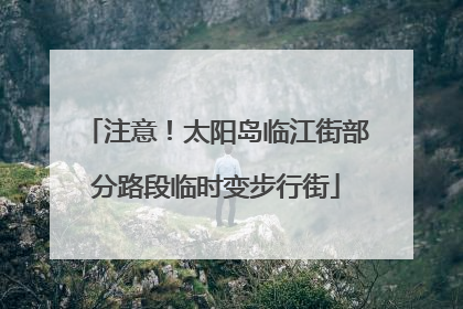 注意！太阳岛临江街部分路段临时变步行街