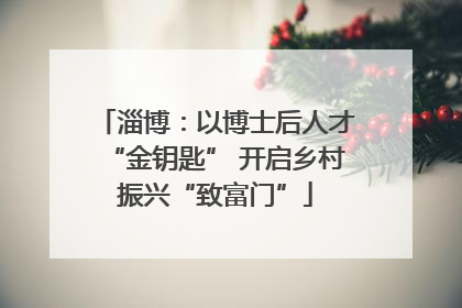 淄博：以博士后人才“金钥匙” 开启乡村振兴“致富门”