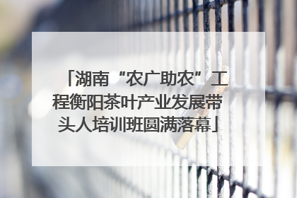 湖南“农广助农”工程衡阳茶叶产业发展带头人培训班圆满落幕