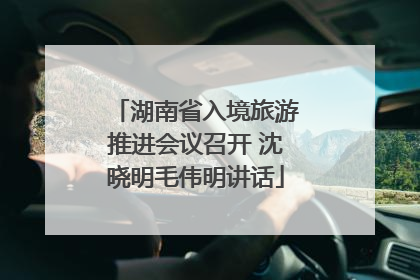 湖南省入境旅游推进会议召开 沈晓明毛伟明讲话