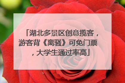湖北多景区创意揽客，游客背《离骚》可免门票，大学生通过率高