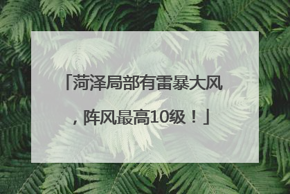 菏泽局部有雷暴大风，阵风最高10级！