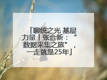 聊统之光 基层力量丨张合新：“数据采集之旅”，一走就是25年