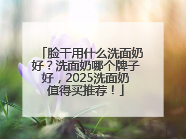 脸干用什么洗面奶好？洗面奶哪个牌子好，2025洗面奶值得买推荐！
