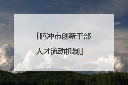 腾冲市创新干部人才流动机制