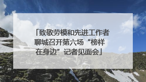 致敬劳模和先进工作者 聊城召开第六场“榜样在身边”记者见面会