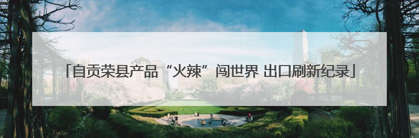 自贡荣县产品“火辣”闯世界 出口刷新纪录