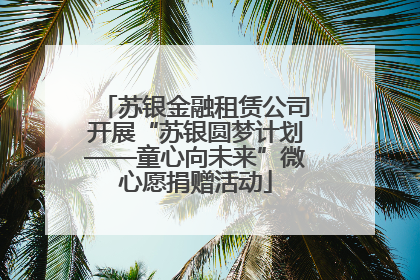 苏银金融租赁公司开展“苏银圆梦计划——童心向未来”微心愿捐赠活动