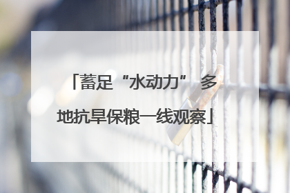 蓄足“水动力” 多地抗旱保粮一线观察