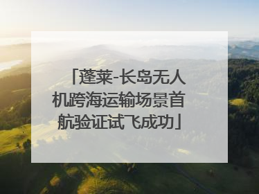 蓬莱-长岛无人机跨海运输场景首航验证试飞成功