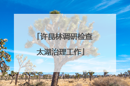 许昆林调研检查太湖治理工作