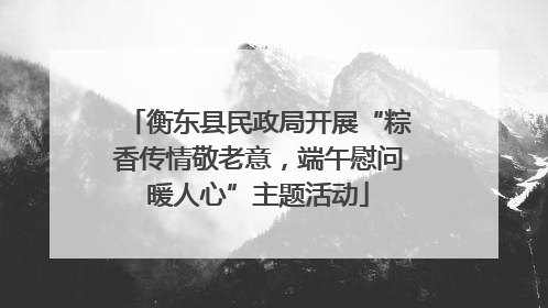衡东县民政局开展“粽香传情敬老意，端午慰问暖人心”主题活动