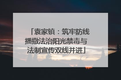 袁家镇：筑牢防线播撒法治阳光禁毒与法制宣传双线并进