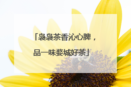 袅袅茶香沁心脾，品一味婺城好茶