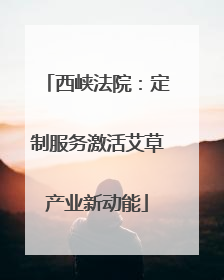 西峡法院：定制服务激活艾草产业新动能
