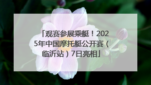 观赛参展乘艇！2025年中国摩托艇公开赛（临沂站）7日亮相