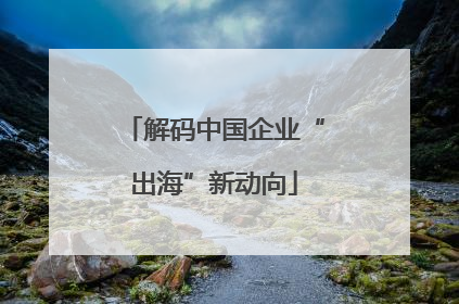 解码中国企业“出海”新动向