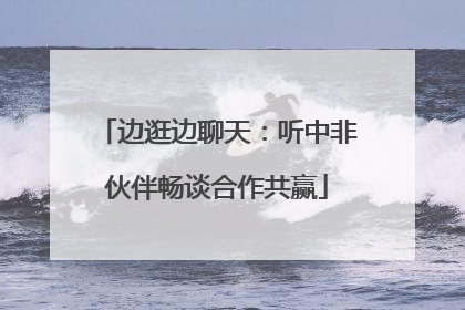 边逛边聊天：听中非伙伴畅谈合作共赢