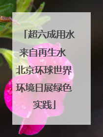 超六成用水来自再生水 北京环球世界环境日展绿色实践