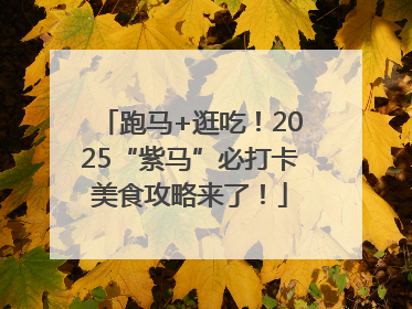 跑马+逛吃！2025“紫马”必打卡美食攻略来了！