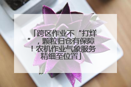 跨区作业不“打烊”，颗粒归仓有保障！农机作业气象服务精细至位置