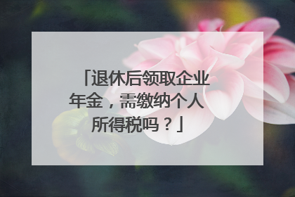 退休后领取企业年金，需缴纳个人所得税吗？