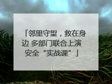 邻里守望，救在身边 多部门联合上演安全“实战课”