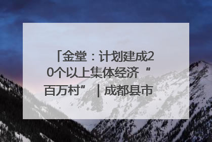 金堂：计划建成20个以上集体经济“百万村”｜成都县市新城高质量发展
