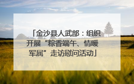 金沙县人武部：组织开展“粽香端午、情暖军属”走访慰问活动