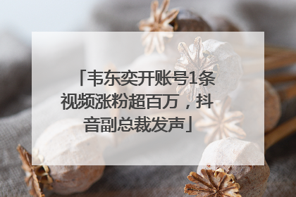 韦东奕开账号1条视频涨粉超百万，抖音副总裁发声