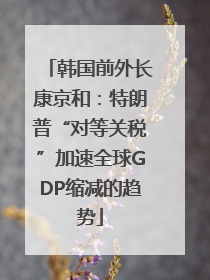 韩国前外长康京和：特朗普“对等关税”加速全球GDP缩减的趋势